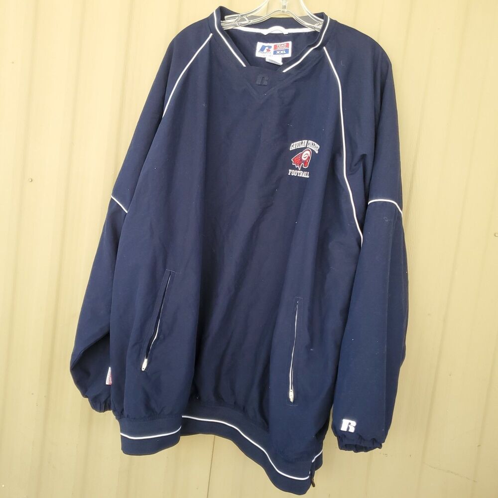 Russell Sweatshirt Blue Long Sleeve Gavilan College Football Embroidered Print